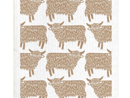 Cellulose Dishcloth - Sand Highland Cow
