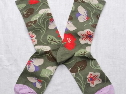 Floral Cedar Green Socks