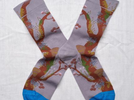 Grey-Mauve Tree Socks