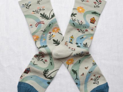 La Rivière Celadon Blue Socks